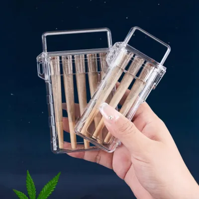 High Quality Transparent Moisture-Proof 5 Slot Cigarette Case Waterproof Portable Clear Cigarette Holder Thick Batch Pure