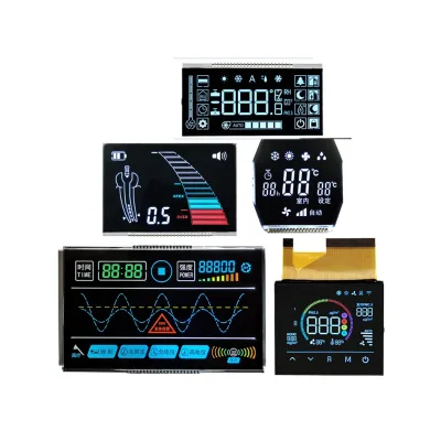 Huaxin High Contrast 8-Digit 7-Segment Monochrome TFT TN VA Black Customizable Brightness (200-1000 Cd/m) 5-30 Ms Response