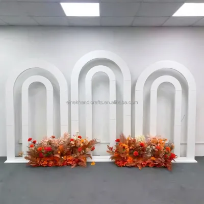 Hot Selling White Wedding Arch Bracket Double Round Arch Balloon Stand New Background Frame Backdrop for Weddings