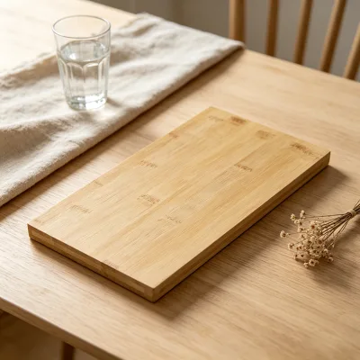 Durable Bamboo Wood Cutting Board Rectangle Shape 2.0cm Thick Dishwasher Safe Easy to Clean Kitchen Use for Fruit & Vegetable