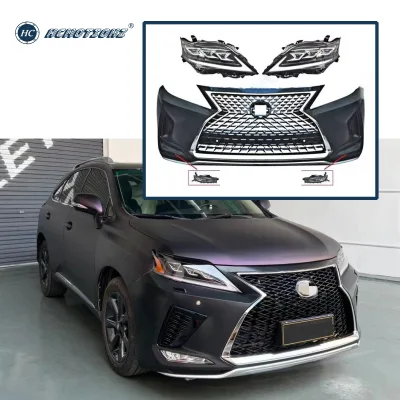 HCMOTIONZ New 2009-2016 Lexus RX350 Car Bumper Body Kit with Front Bumper Grille LED Headlights Compatible with 2019-2021 Models
