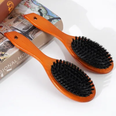 Engravable Portable Large Tooth Anti Static Hairstyle Comb and Detangling Comb Brush With Logo Bristle Beard Brush