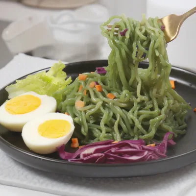 Vegen Food Health Diet Substitute Meal Low Fat Low Calories Spinach Konjac Noodle