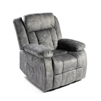 Modern Power Recliner Chair Extendable Power Headrest Electric Footrest Fabric Upholstery for Living Room Home Theater Furniture