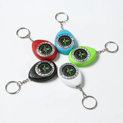 Mini Portable Outdoor Compass Keychain Pocket Spherical Compass with Digital Display Metal and Plastic Case for Guiding