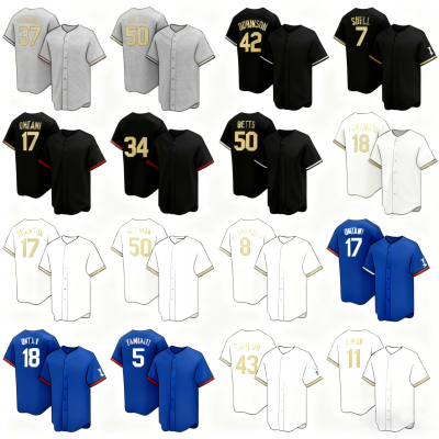Wholesale Price Los Stitched Angeles Blue White Black Styles #5 #17 #18 #50 Supply Baseball Jerseys