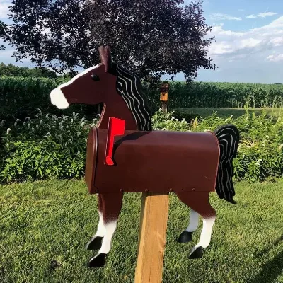 Creative Animal Shape Mailbox Interesting and Lovely Garden Decoration Metal Wrought Iron Mailbox