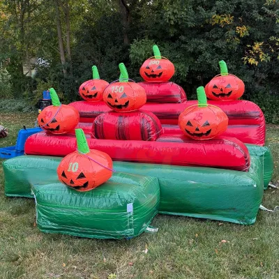 Exciting Inflatable Sports Game Inflatable Ring Toss Pumpkin Shape Inflatable Circle Throwing Games for Halloween Party