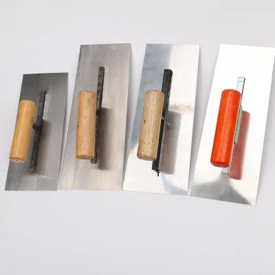 Wooden Handle Plastering Board Plastering Tile Construction Plastering Knife Small Mud Scraper Putty Stainless Steel Push Blade
