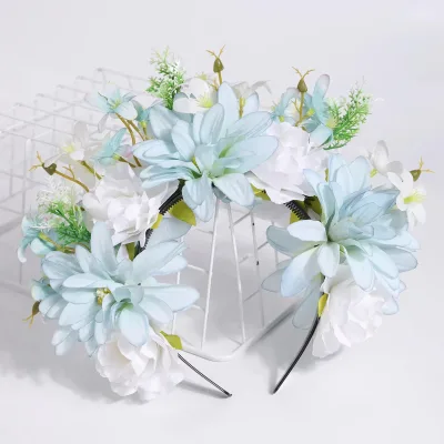 Factory Directly Reversible Fresh Artificial Flower Crown Flower Headband for Women Wedding Cute Hair Accessories