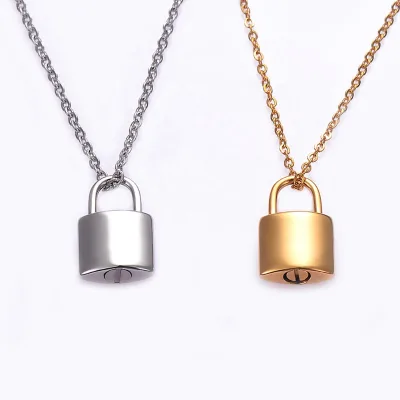 Custom Cremation Jewelry Nickle Free Screw Necklace Stainless Steel Lock Pendant for Pets Ash