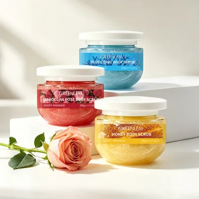 WholesaleGREENLEM Honey Body Scrub Gentle Cleansing Boost Radiance Exfoliating320g