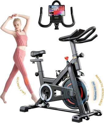 Crystal  Exercise Bike, Magnetic Resistance Indoor Cycling Bike Stationary Cycle Bike SJ3008