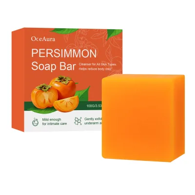 OEM ODM Deodorizing Soap with Persimmon Exfoliating Nourishing Smoothing Moisturizing Cleansing Persimmon Bar Soap