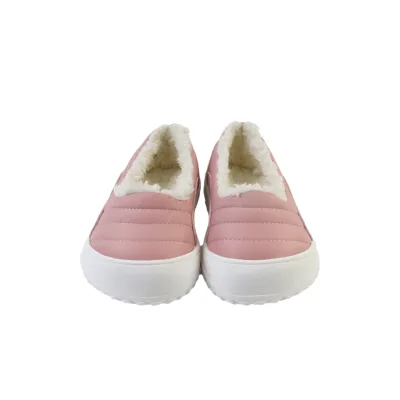 Cozy Plush Lined Pink Barefoot Casual Shoes Waterproof Slip-on for Warmth and Comfort All Day