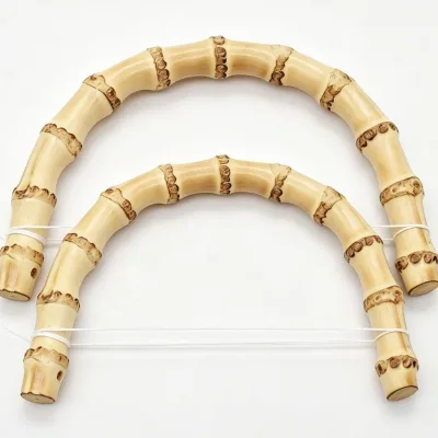 Natural Golden Bamboo High-Grade Women's Handbag Handle with European & American Retro Style and DIY Feature