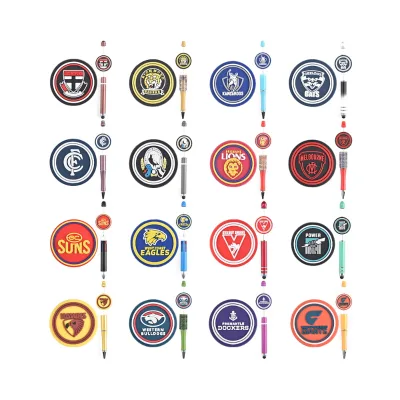 Soccer Europe Soccer Teams logo Focal Bead for Beaded Pen Baseball Team Soccer Team Football Club Clog Focal Beads Soft Pvc