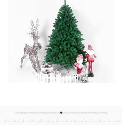 Hot Selling Superior 45-300cm Green Slim Artificial Led Christmas Tree PVC Material Outdoor Holiday Decoration