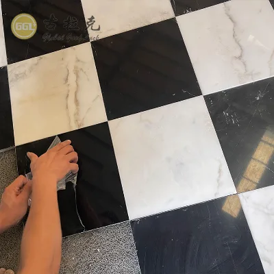 Nero Marquina / Carrara White Floor Tile Marble Stone of Indoor Stone Cut-to-size Marble Tile