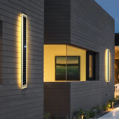 Modern Garden Lights Waterproof Strip IP65 Smart Aluminum Long Outdoor Solar LED Wall Light