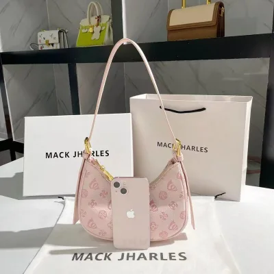 2025 Spring High End Women's Crossbody Bag Single Shoulder Armpit Half-Moon Pattern Versatile Polyester New Popular Niche Bag