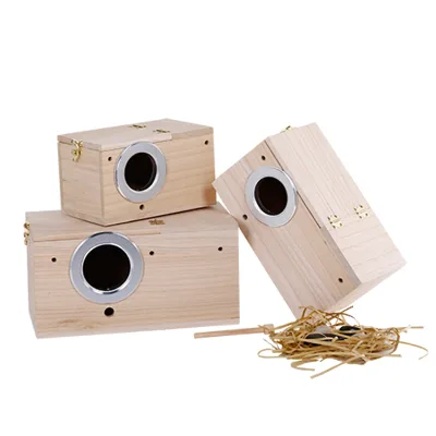 Outdoor Garden Decorative Wood Bird's Nest Rustic Wooden Breeding Box