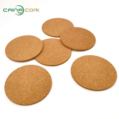 Factory Price Natural Cork Board Coaster 10cm Plain Customizable Cork Coaster for Protect
