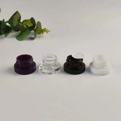 New Custom 5ml Small Round Glass Cream Jar with Black Lid Child Resistant for Skincare Packaging