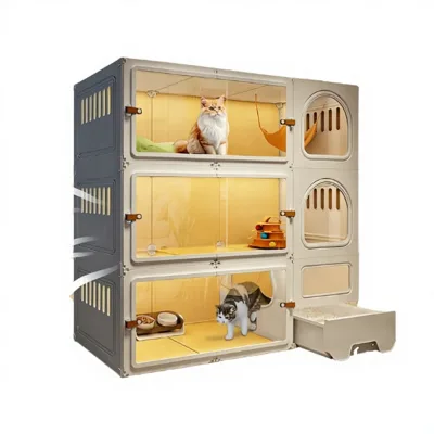 Hot Seller In-Stock Luxury Cat Villa Pet House with Litter Box All-in-One Animal Pattern Indoor Living Room Use for Cute Cats