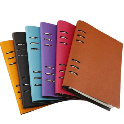 Custom A5 Eco-friendly Leather Hardcover Loose-leaf Binding Diary Journal Notebook with Custom Logo for Office School Use