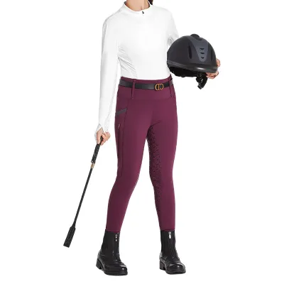 Custom Kids Spring & Autumn Equestrian Breeches, High Stretch Half Silicone Grip Fabric, Outdoor Horse Riding Training Pants for