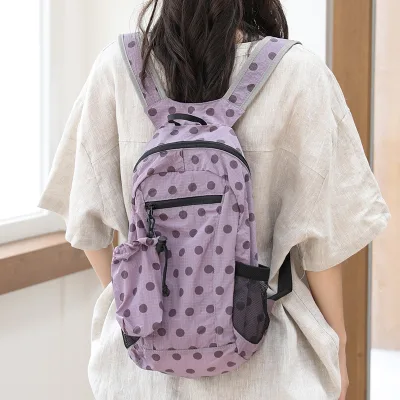 Korean-style Casual Artistic Nylon Backpack Versatile Fashionable School Bag Trendy Polka Dot Women's Bagpack