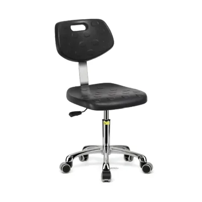 ESD PU Backrest Laboratory Chair High Quality PU Seat Height Adjustable Lab Stool Chair with Arm Rest