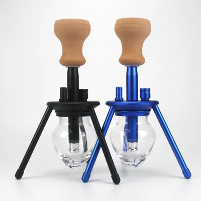 Wholesale Small Travel Glass Shisha With Ceramic Bowl Metal Charcoal Tongs Silicone Hookah Set