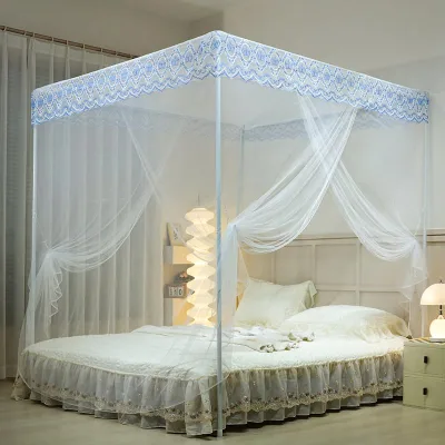 Palace Foldable Adults Mosquito Net Tent Portable Folding Mosquito Net for Bed king Canopy Beds With Bracket Stand