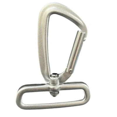 Custom Logo Outdoor Pet Dog Buckle 7075 Aluminum Alloy 12KN D Shape Quick Release Spring Hook Carabiner