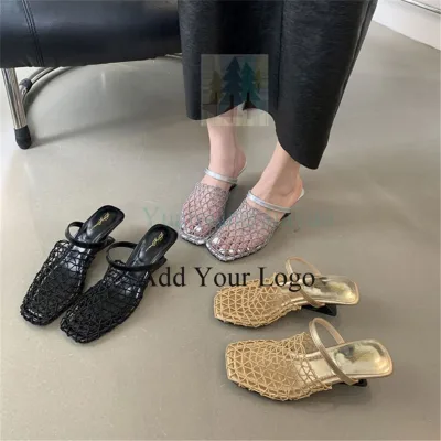 Women's Mesh Sandals Leather Flat Sole Comfortable and Sexy Sandals Casual Shoes Women Sandals