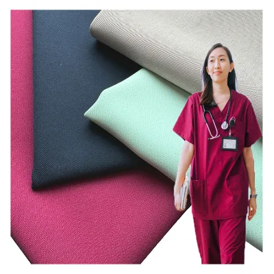 Custom Anti Bacterial Woven 4 Way Stretch Polyester Dentistry Pet Hospital Uniform Fabric for Medical Scrub