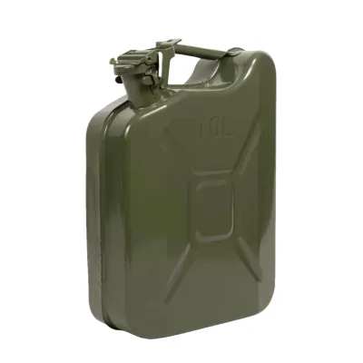5.3 Gallon 20 Liter Authentic Jerry Can Fuel Tank Gas Can Petrol Service Equipment Green Metal Fuel Canister