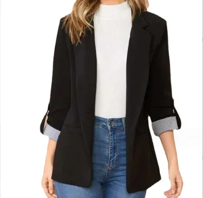 In-stock Cross-border Independent Site for European American Spring Fashion Turn-down Collar Single Button Tailored