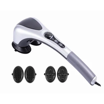 Dual Hammer Handheld Body Massage Tool with Rotatable Button Control ABS Deep Tissue Percussion Home Use Massage Equipment