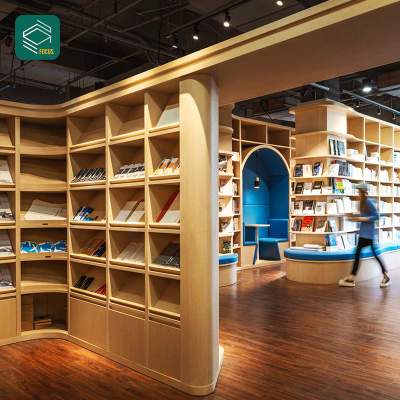 Factory Manufacturing Library Rolling Stack Shelving Modern Library Wooden Library Book Store Shelves