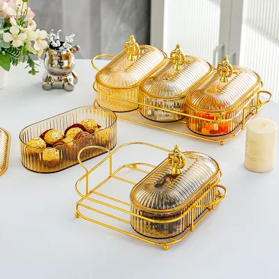 Modern Minimalist Plastic Fruit Bowl Lid Compartmentalized Design for Dried Fruit Candy Snack Display Kitchen Living Room Coffee