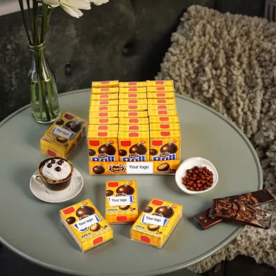 ODM Candy Wholesale Custom Private Label Halal Snack Mini Melissa Chocolate Bean Crisp Skin Candy Sweets Cacao Chocolate Balls