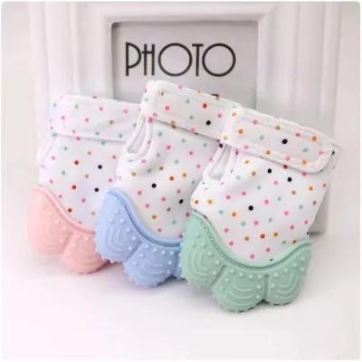 Boby Gloves With Teether Baby Anti Bite Silicone Molar Gloves Children's Vocal Toys Anti Eating Hand Molar Glue Mittens