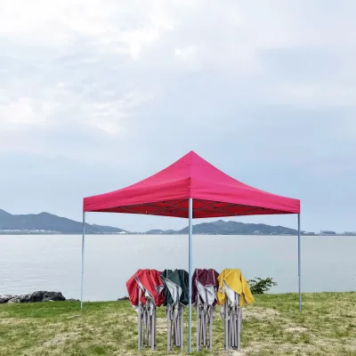 Adjustable 3x3 Wrought Iron Foldable Outdoor Pavilion Garden Gazebo with 5m Bay Distance Waterproof Exhibition Tents for Events