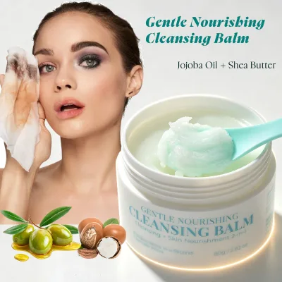 Gentle Nourishing Cleansing Balm With Jojoba Oil and Shea Butter: Waterproof Makeup Remover, Hydrating, Non-Tightening