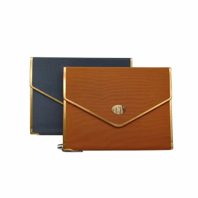 2025 New 3 Fold Pu Leather Hardcover Journal A5 Planner Dairy Journal Agenda Notebook With Gold Gliding
