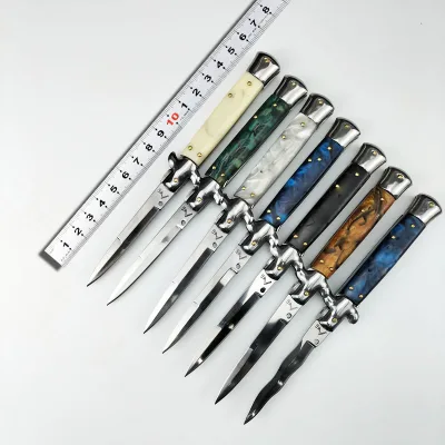 AKC Portable Self-Defense Folding Pocket Knife High Hardness Wood Blade for Outdoor Mountaineering Camping & Survival