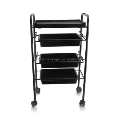 Portable Black Wheel Beauty Tool Trolley Nail Art Mobile Salon Beauty Trolley